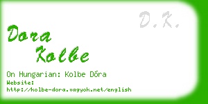dora kolbe business card